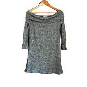 PPLA grey off shoulder tunic sweater